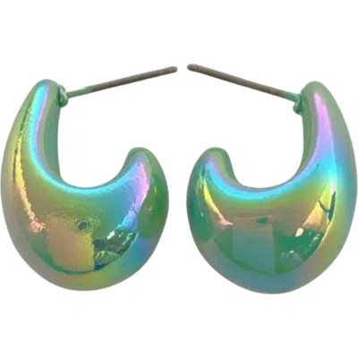 Macrae & Co . Mini Teardrop Hoop Earrings In Blue