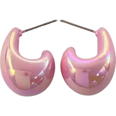 Macrae & Co . Mini Teardrop Hoop Earrings In Metallic