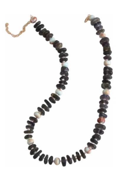 Macrae & Co . November Moon Beaded Necklace In Animal Print