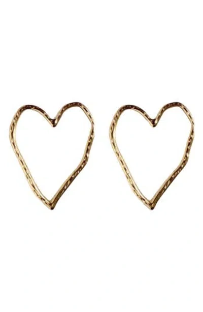 Macrae & Co . Open Heart Drop Earrings In Gold