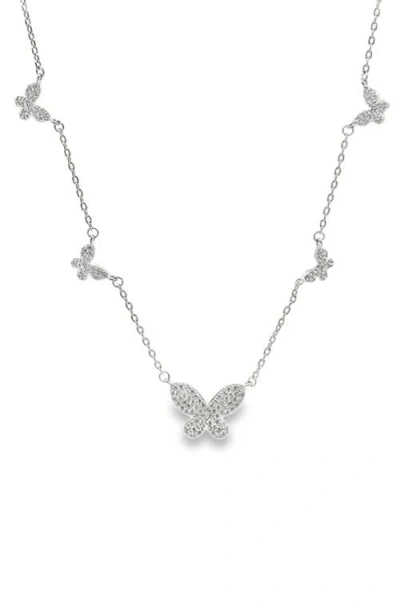 Macrae & Co . Pavé Butterfly Station Necklace In Metallic