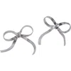 Macrae & Co . Ribbon Bow Stud Earrings In Metallic