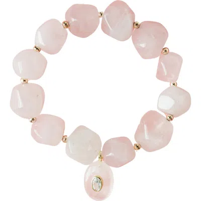 Macrae & Co . Single Love Beaded Stretch Bracelet In Pink