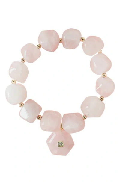 Macrae & Co . Single Love Stretch Bracelet In Pink
