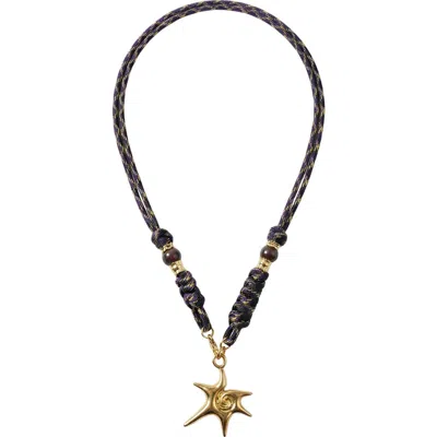 Macrae & Co . Spark Rope Pendant Necklace In Black