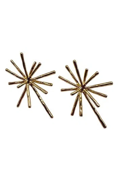 Macrae & Co . Starburst Earrings In Burgundy