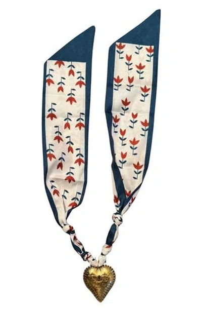 Macrae & Co . Sun Heart Charm Scarf Necklace