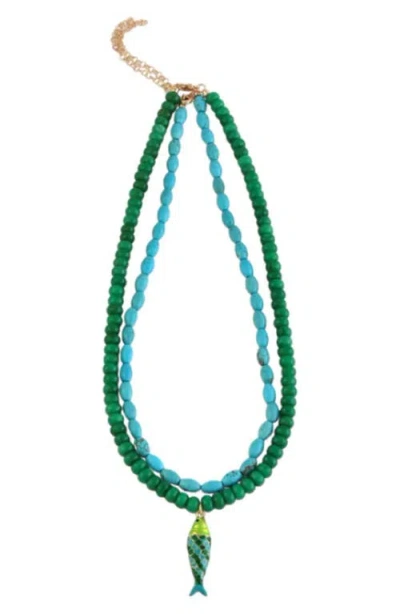 Macrae & Co . The Seaside 2-pack Necklace Stack In Green
