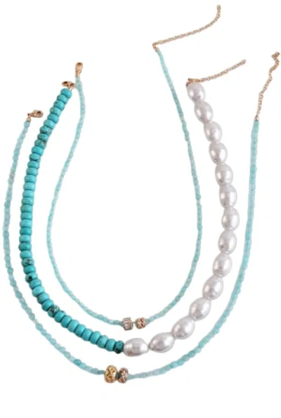 Macrae & Co Women's Ann Trio Necklace - Blue