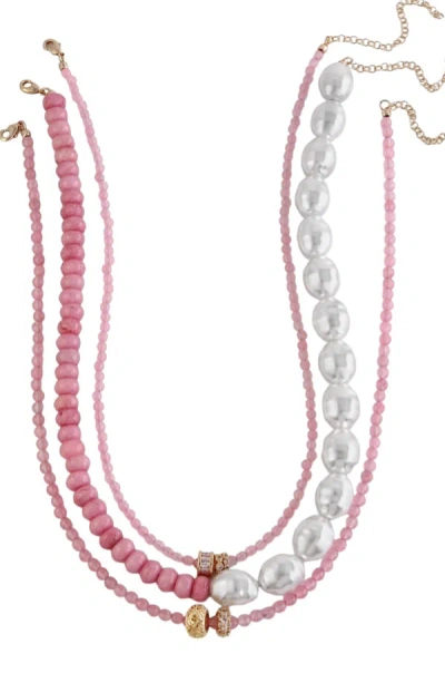 Macrae & Co Women's Ann Trio Necklace - Pink