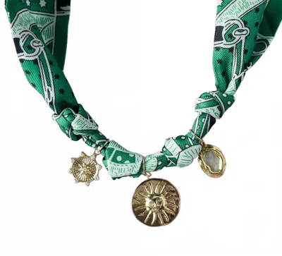 Macrae & Co Women's Margo Scarf Necklace In Kelly Green In Transparent
