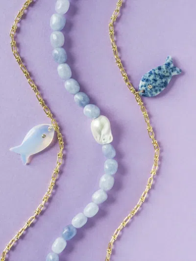 Macrae & Co Women's Stoney Fish Necklace In Blue