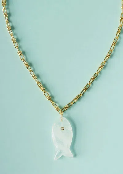 Macrae & Co Women's Stoney Fish Necklace In White