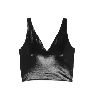 Macron Coated Finish Cropped Tank Top In Black