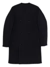 Macron Karl Collarless Double-breasted Coat In Black