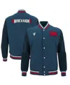 Macron Men's Navy Wrexham Anthem Full-snap Varsity Jacket In Blue