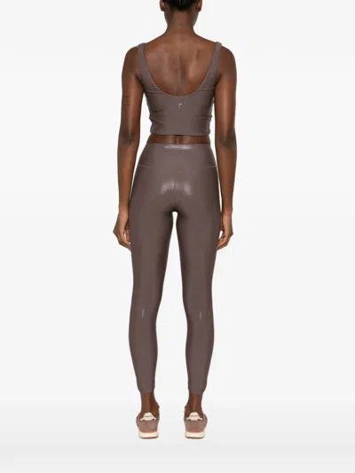 Macron O.n.e. Cropped V-neck Top In Brown
