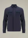 Macron Overshirt Man Navy Blue In Blue