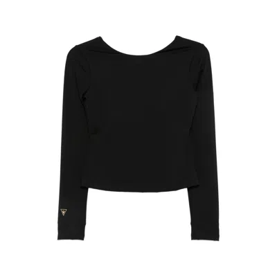 Macron Scoop Neck Performance Long-sleeved Top In Black