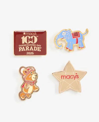 Macy's 100th Thanksgiving Day Parade 2026 Billie Brightpaw Bear 4-pc. Pin Set,  Exclusive In Gold