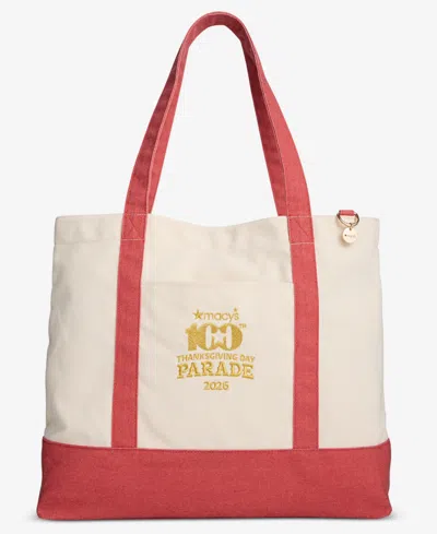 Macy's 100th Thanksgiving Day Parade 2026 Large Canvas Tote Bag,  Exclusive In White