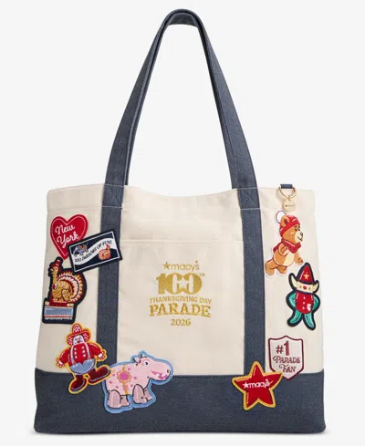 Macy's 100th Thanksgiving Day Parade 2026 Large Character Canvas Tote Bag,  Exclusive In White