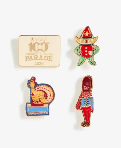 Macy's 100th Thanksgiving Day Parade 2026 Tom Turkey 4-pc Pin Set,  Exclusive In Multi
