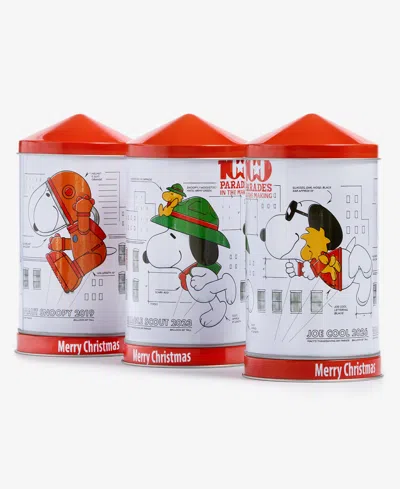 Macy's 100th Thanksgiving Day Parade Holiday Peanuts Musical Cookie Tins, 3-pack In Multi