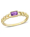 Macy's 10k Yellow Gold Or 10k Rose Gold Amethyst Link Ring In Gold