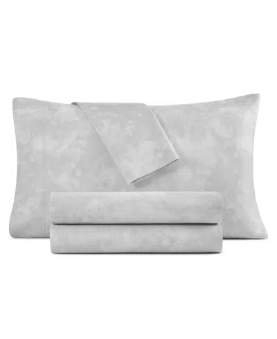 Macy's 1200 Thread Count Cotton Blend Watercolor Printed 4-piece Sheet Sets In Gray