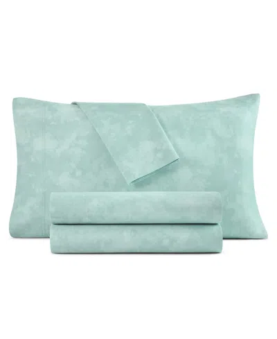 Macy's 1200 Thread Count Cotton Blend Watercolor Printed 4-piece Sheet Sets In Green
