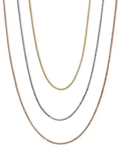 Macy's 14k Gold 14k White Gold 14k Rose Gold Necklaces 16 20 Wheat Chain 9 10mm In Multi