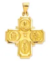 Macy's 14k Gold Charm, Four-way Medal In Gold