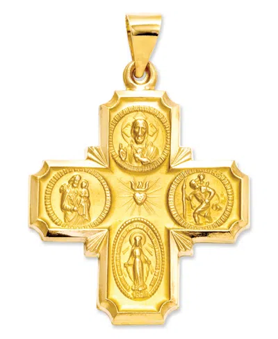Macy's 14k Gold Charm, Four-way Medal
