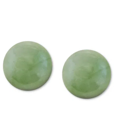 Macy's Dyed Jade Studs Set In 14k Gold