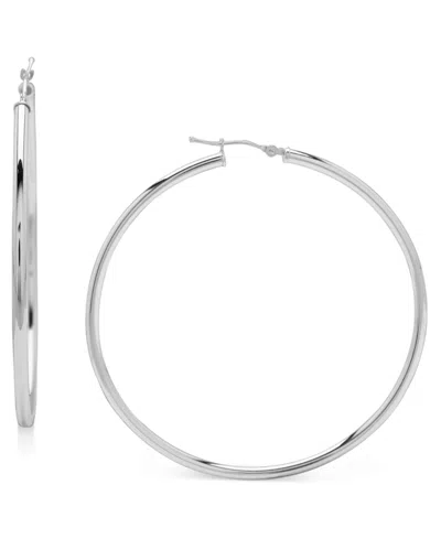 Macy's 14k Gold Earrings, Large Polished Hoop, 2-1/4 Inches In Orange