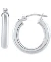 Macy's Polished Thin Tube Hoop Earrings (3mm) In 14k Gold (18mm) In White Gold