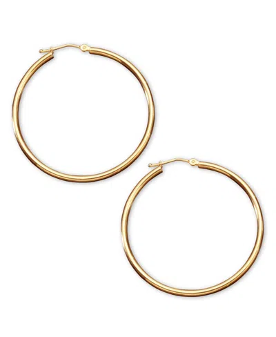 Macy's 14k Gold Hoop Earrings, 40mm In Yellow Gold