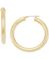 Macy's Polished Tube Hoop Earrings (40mm) In 14k Yellow Gold Or 14k White Gold In Yellow Gold