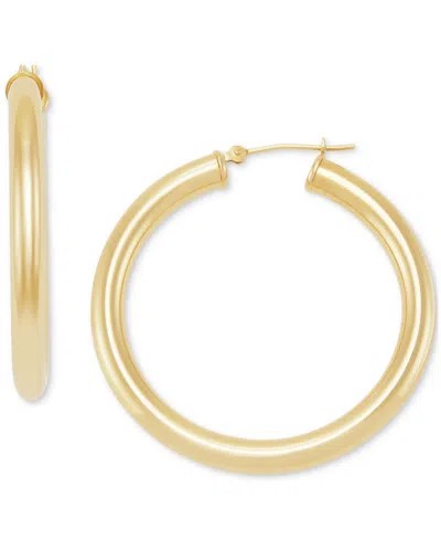 Macy's Polished Tube Hoop Earrings (40mm) In 14k Yellow Gold Or 14k White Gold