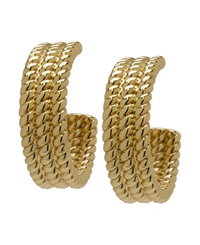 Macy's 14k Gold Plated Twisted Rope Hoop Earrings