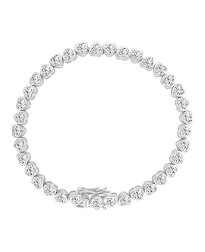 Macy's 14k Gold-plated Bezel Crystal Tennis Bracelet In Metallic
