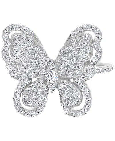 Macy's 14k Gold-plated Butterfly Statement Ring In Green