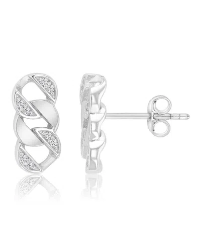 Macy's 14k Gold-plated Chain Style Crystal Earrings In Metallic