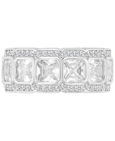 Macy's 14k Gold-plated Crystal Eternity Band Ring In Metallic