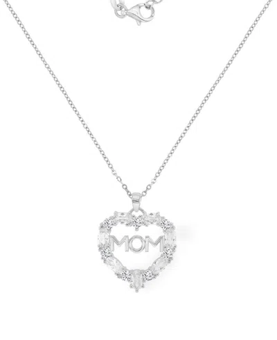 Macy's 14k Gold-plated Crystal Heart Chain Necklace In White