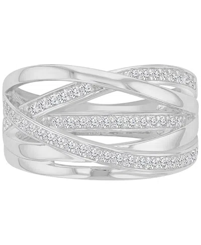 Macy's 14k Gold-plated Crystal Interlaced Ring In White