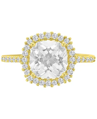 Macy's 14k Gold-plated Cushion Elegant Bridal Ring In Multi