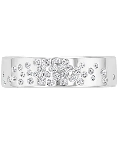 Macy's 14k Gold-plated Daily Wear Crystal Band Ring In Silver