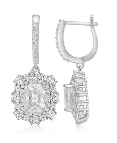 Macy's 14k Gold-plated Elegant Crystal Drop Earrings In Silver
